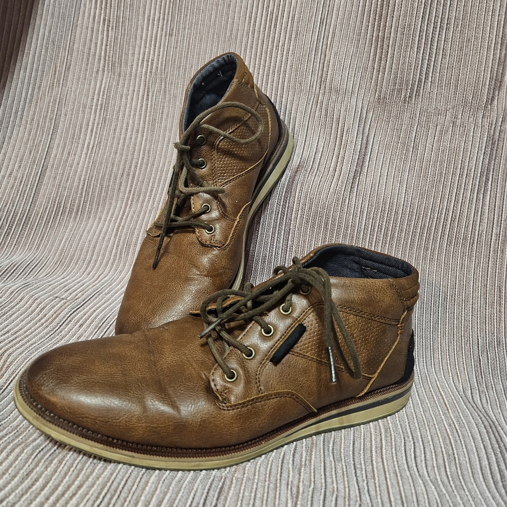 London Underground - Men's Size 8.5 Leather Dress Shoes Brown "Beckham